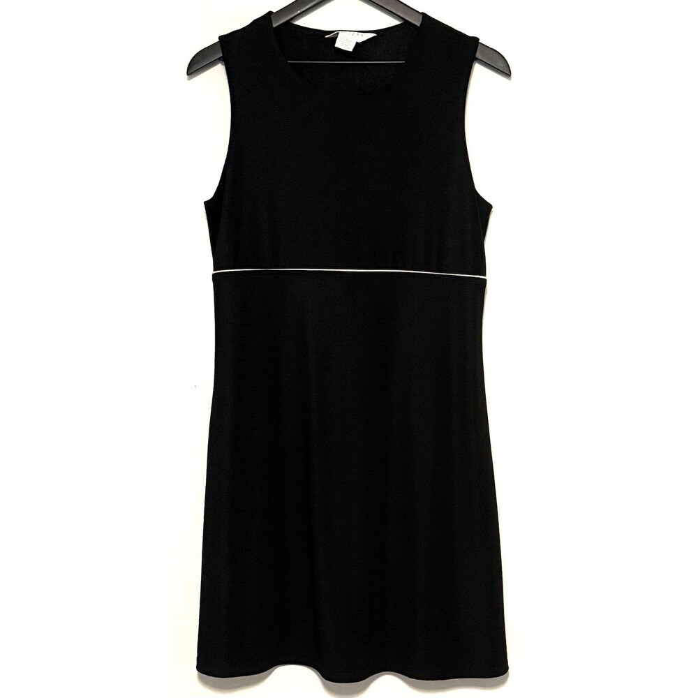 Vintage Express Tricot Mini Tank Dress Sz 9/10 LBD Black 90s Y2K